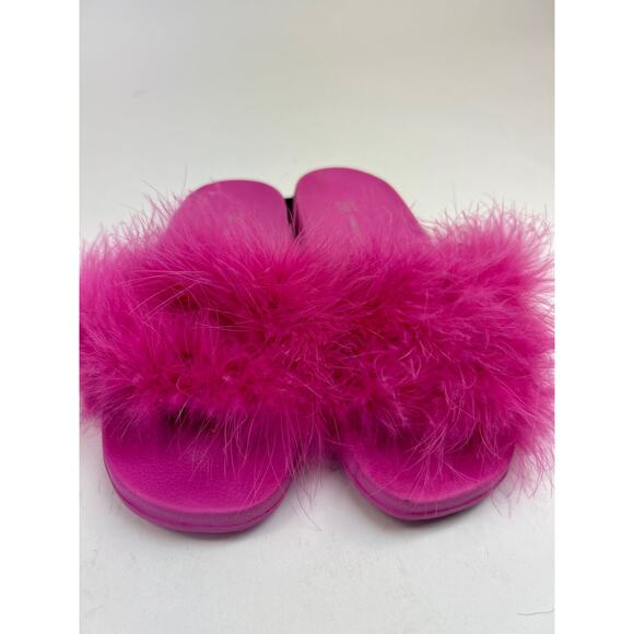 I.N.C. Bright Pink Fuzzy Slip Ons Size Small - Picture 3 of 5